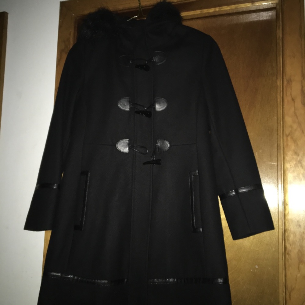 Via Spiga Girls Black Wool Coat - Large